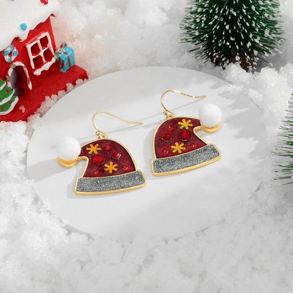 Gingerbread man garland deer colorful light bulbs Earrings Christmas Decoration - Picture 5 of 8